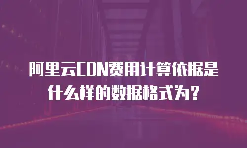 阿里云CDN费用计算依据是什么样的数据格式为？