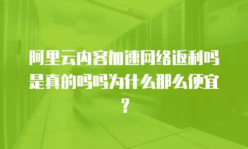 阿里云内容加速网络返利吗是真的吗吗为什么那么便宜？