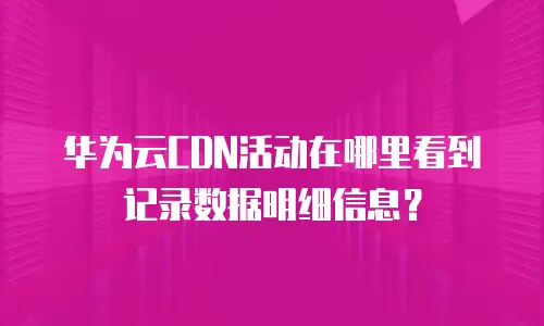 华为云CDN活动在哪里看到记录数据明细信息？