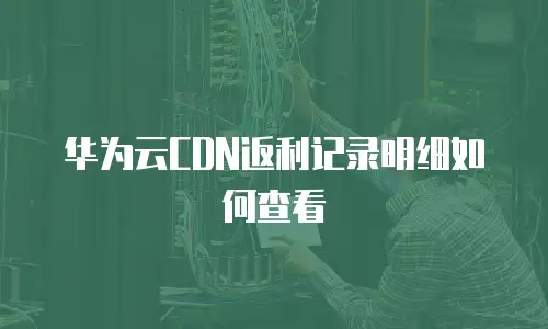 华为云CDN返利记录明细如何查看
