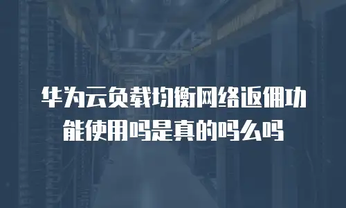 华为云负载均衡网络返佣功能使用吗是真的吗么吗