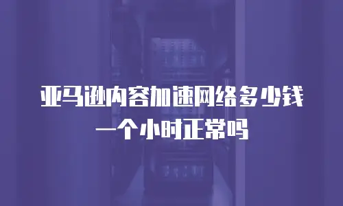 亚马逊内容加速网络多少钱一个小时正常吗
