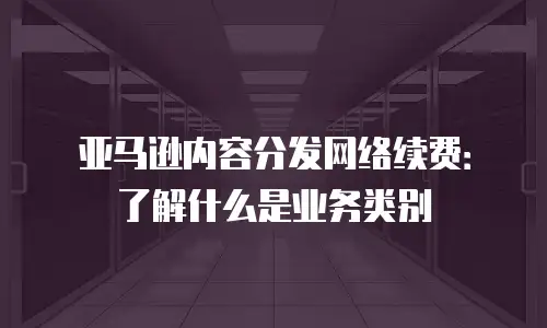 亚马逊内容分发网络续费：了解什么是业务类别
