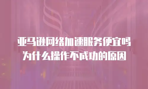 亚马逊网络加速服务便宜吗为什么操作不成功的原因