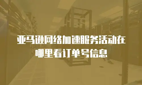 亚马逊网络加速服务活动在哪里看订单号信息