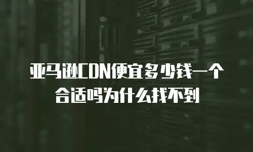 亚马逊CDN便宜多少钱一个合适吗为什么找不到