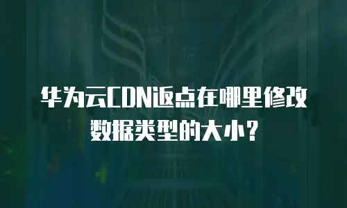 华为云CDN返点在哪里修改数据类型的大小？