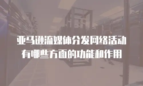 亚马逊流媒体分发网络活动有哪些方面的功能和作用