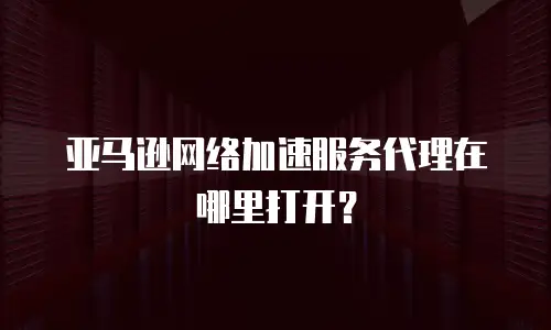 亚马逊网络加速服务代理在哪里打开？
