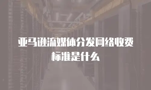 亚马逊流媒体分发网络收费标准是什么