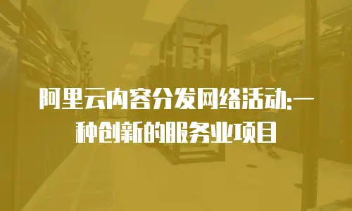 阿里云内容分发网络活动:一种创新的服务业项目