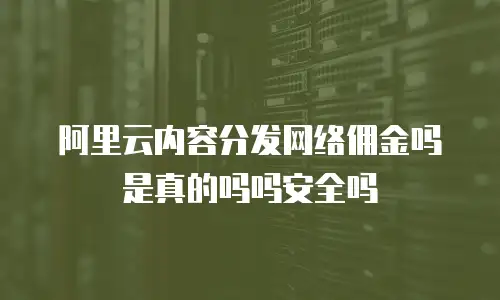 阿里云内容分发网络佣金吗是真的吗吗安全吗