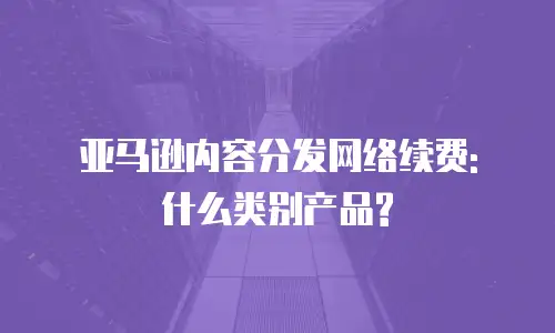 亚马逊内容分发网络续费: 什么类别产品?