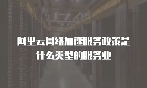 阿里云网络加速服务政策是什么类型的服务业