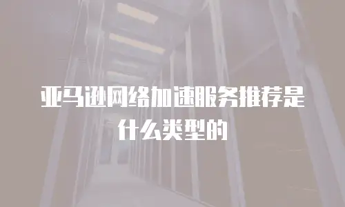 亚马逊网络加速服务推荐是什么类型的