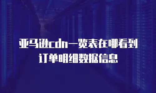 亚马逊cdn一览表在哪看到订单明细数据信息