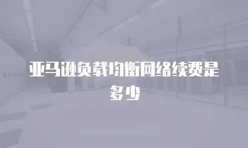 亚马逊负载均衡网络续费是多少