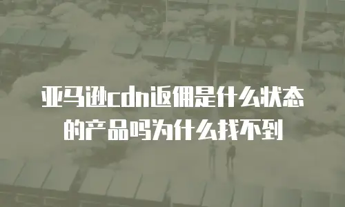 亚马逊cdn返佣是什么状态的产品吗为什么找不到