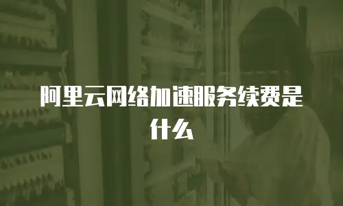 阿里云网络加速服务续费是什么