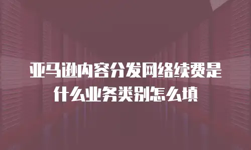 亚马逊内容分发网络续费是什么业务类别怎么填