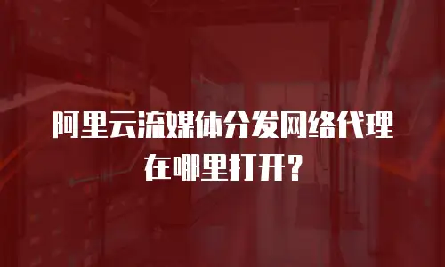 阿里云流媒体分发网络代理在哪里打开？