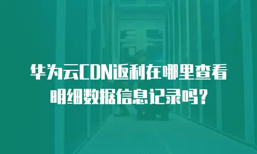 华为云CDN返利在哪里查看明细数据信息记录吗？