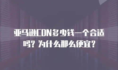 亚马逊CDN多少钱一个合适吗？为什么那么便宜？
