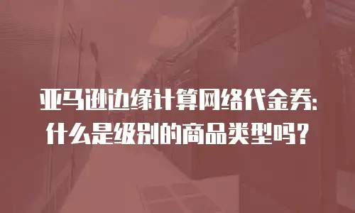 亚马逊边缘计算网络代金券：什么是级别的商品类型吗？