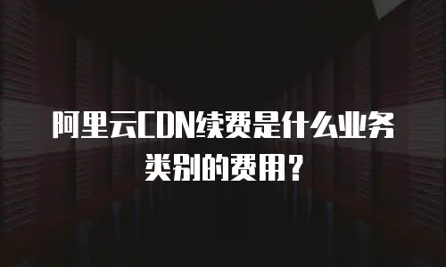 阿里云CDN续费是什么业务类别的费用？