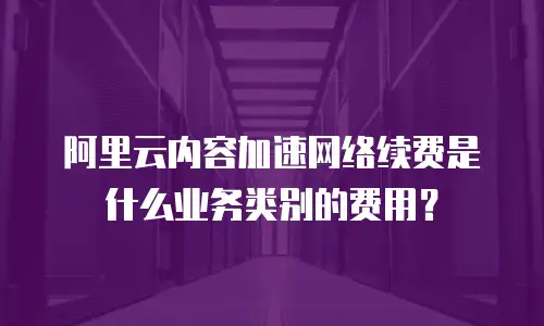 阿里云内容加速网络续费是什么业务类别的费用？