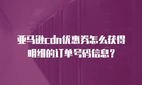 亚马逊cdn优惠券怎么获得明细的订单号码信息？