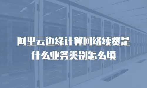阿里云边缘计算网络续费是什么业务类别怎么填