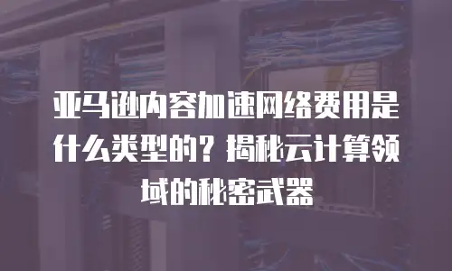 亚马逊内容加速网络费用是什么类型的？揭秘云计算领域的秘密武器