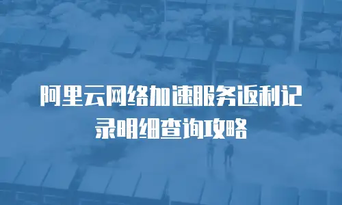 阿里云网络加速服务返利记录明细查询攻略