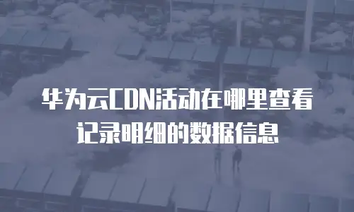 华为云CDN活动在哪里查看记录明细的数据信息