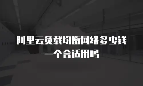 阿里云负载均衡网络多少钱一个合适用吗