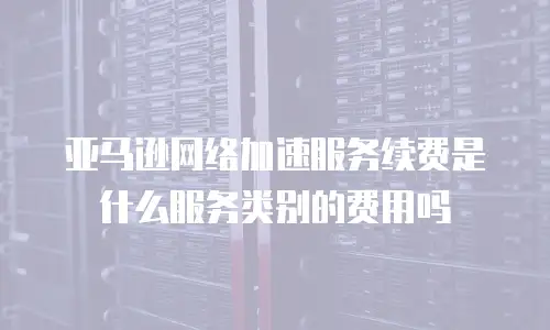 亚马逊网络加速服务续费是什么服务类别的费用吗