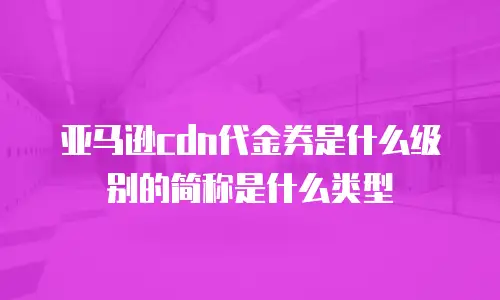亚马逊cdn代金券是什么级别的简称是什么类型