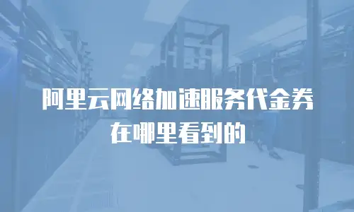 阿里云网络加速服务代金券在哪里看到的