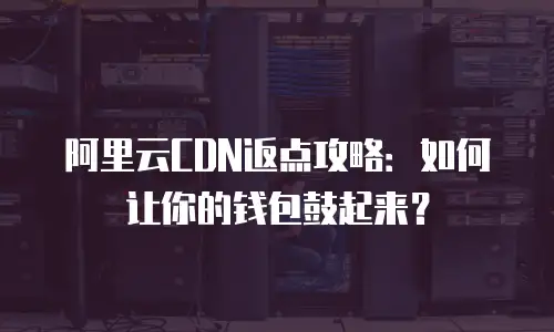 阿里云CDN返点攻略：如何让你的钱包鼓起来？