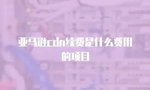 亚马逊cdn续费是什么费用的项目