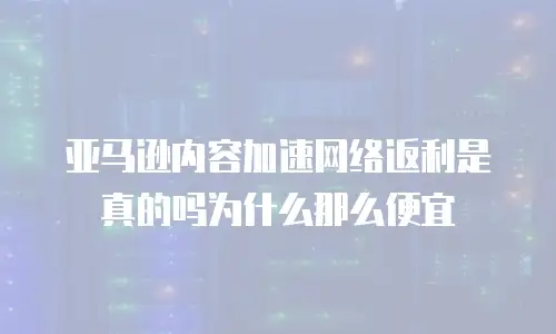 亚马逊内容加速网络返利是真的吗为什么那么便宜