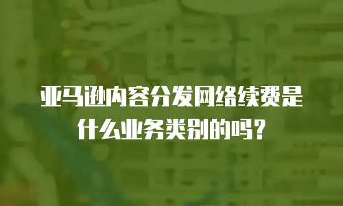 亚马逊内容分发网络续费是什么业务类别的吗？