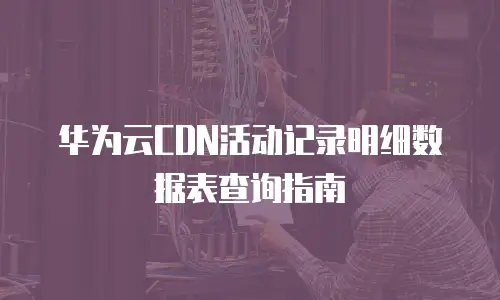 华为云CDN活动记录明细数据表查询指南