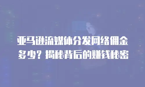 亚马逊流媒体分发网络佣金多少？揭秘背后的赚钱秘密