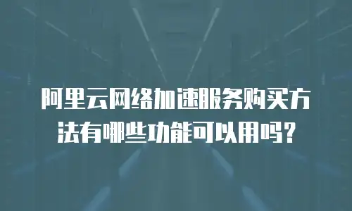 阿里云网络加速服务购买方法有哪些功能可以用吗？