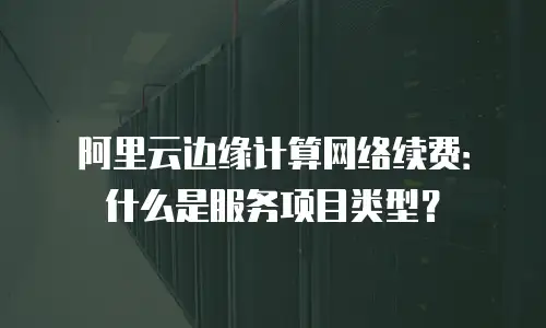 阿里云边缘计算网络续费：什么是服务项目类型？