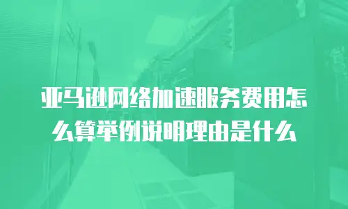 亚马逊网络加速服务费用怎么算举例说明理由是什么