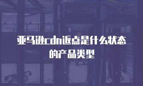 亚马逊cdn返点是什么状态的产品类型
