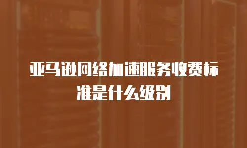 亚马逊网络加速服务收费标准是什么级别